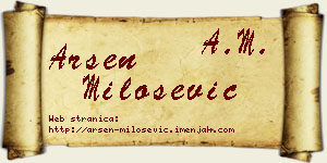 Arsen Milošević vizit kartica